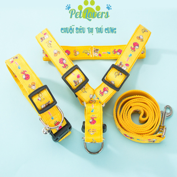 Dây dắt hoạt hình kèm yếm dành cho chó