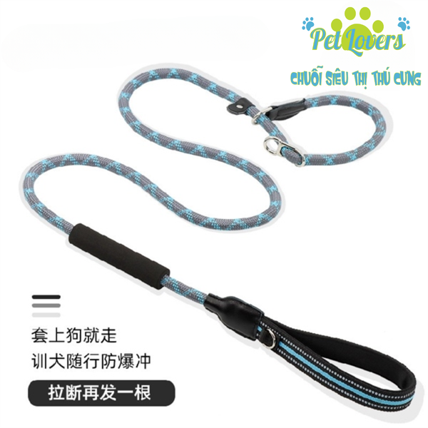 Dây dắt 1.8m kèm vòng cổ chó lớn