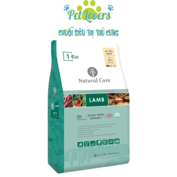 Natural Core Thức ăn hạt cho chó vị cừu 1kg