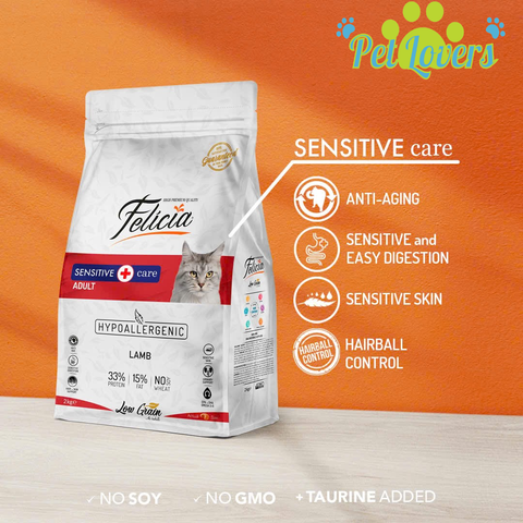 Felicia thức ăn hỗ trợ mèo nhạy cảm tiêu hóa & dị ứng vị cừu 400g, 2kg