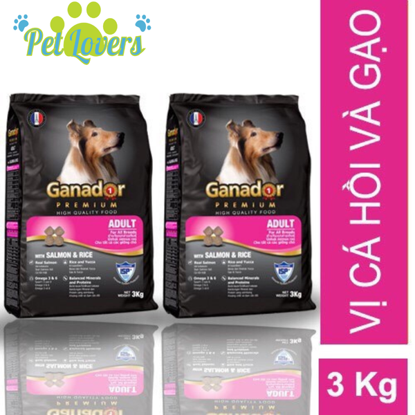 Ganador hạt cho chó trưởng thành vị cá hồi và gạo 400g, 3kg