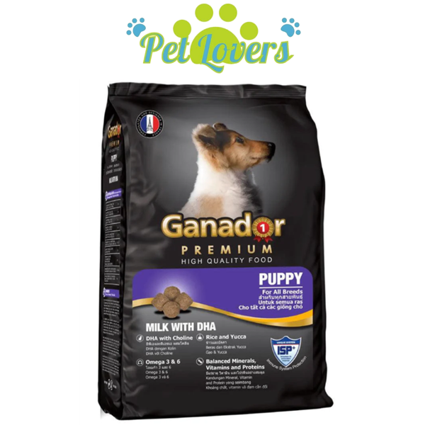 Ganador hạt cho chó con vị sữa & DHA 400g, 3kg