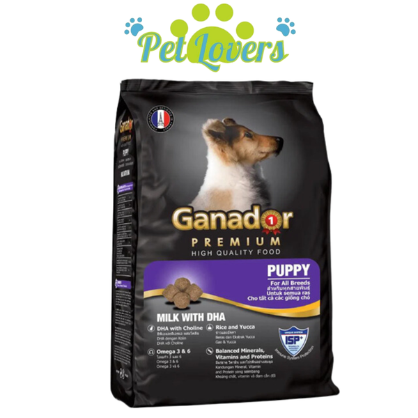 Ganador hạt cho chó con vị sữa & DHA 400g, 3kg