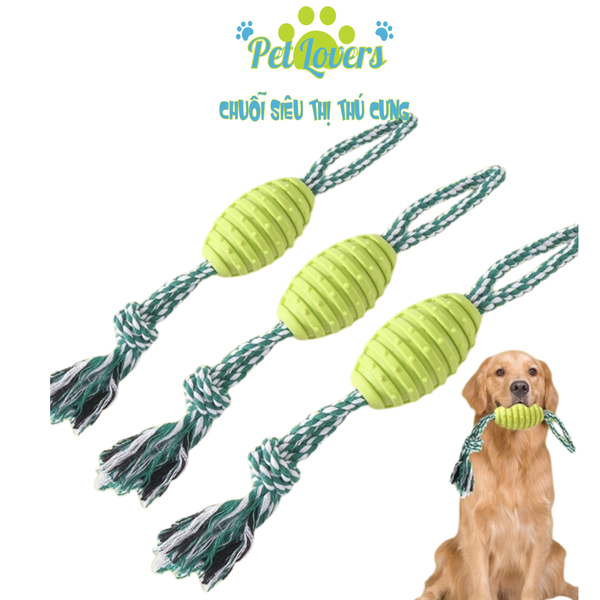Đồ chơi gặm cho chó banh dây thừng 2 đầu