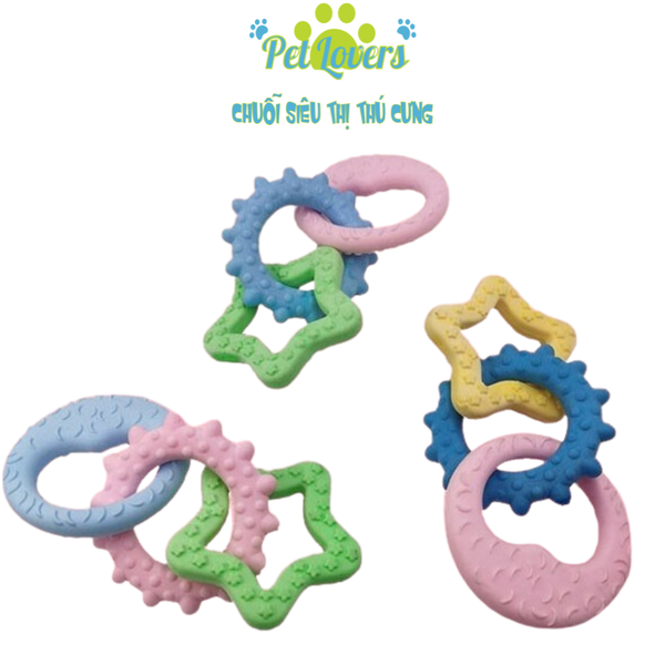 Đồ chơi gặm nhựa xâu 3 cho chó an toàn