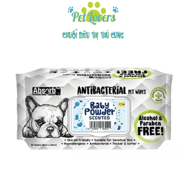 Kit Cat khăn ướt kháng khuẩn cho chó nhiều hương 80 miếng