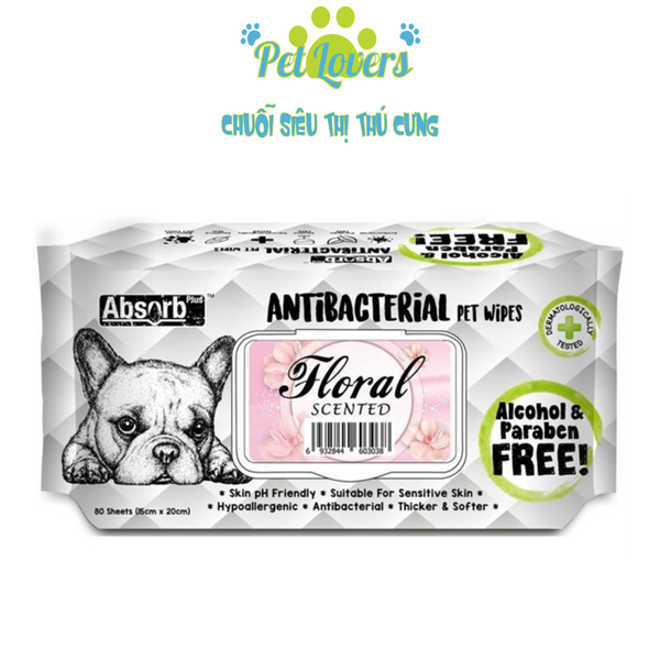 Kit Cat khăn ướt kháng khuẩn cho chó nhiều hương 80 miếng