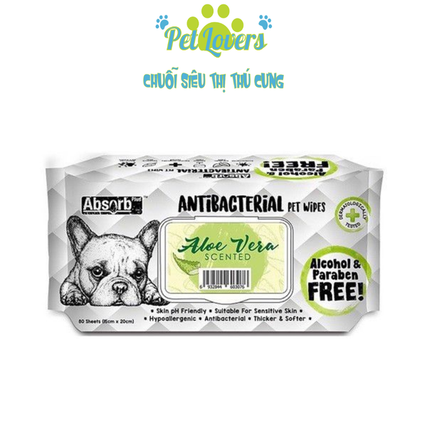 Kit Cat khăn ướt kháng khuẩn cho chó nhiều hương 80 miếng