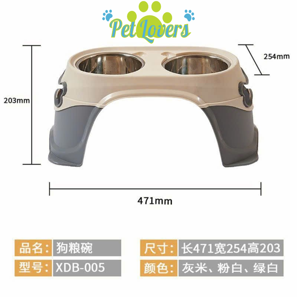 Kệ chén đôi inox cao dành cho chó