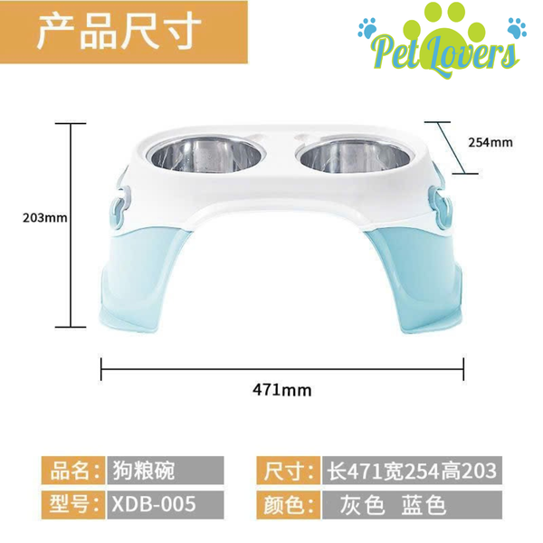 Kệ chén đôi inox cao dành cho chó