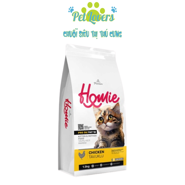 Homie hạt mèo con&mẹ vị gà 1.5kg