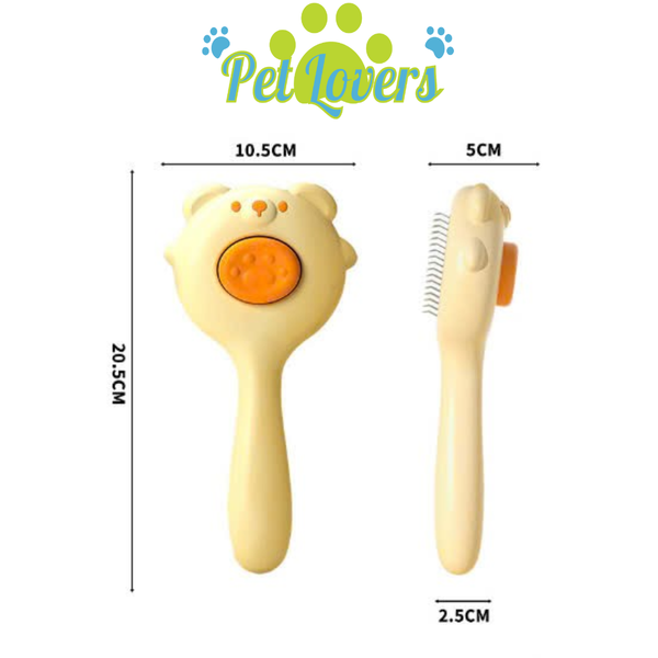 Lược chải lông con gấu nút bấm