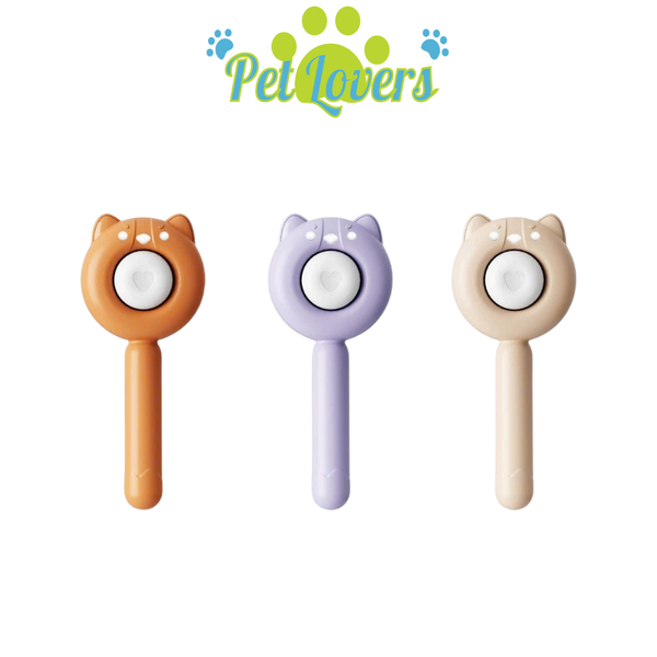 Lược chải lông gấu nút bấm trắng cho thú cưng