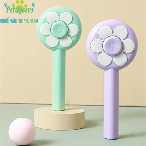 Lược chải lông hoa trắng nút bấm lấy lông