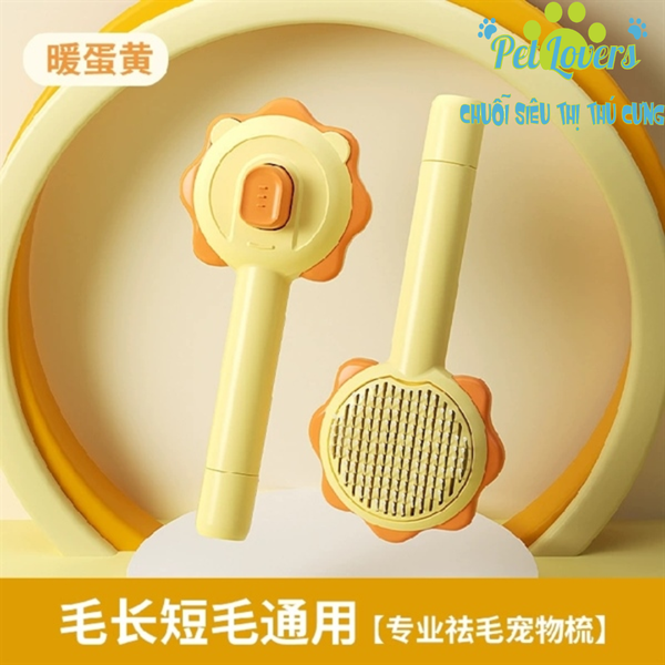 Lược chải lông nút bấm bông hoa phối màu