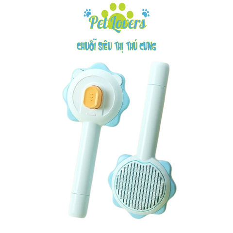 Lược chải lông nút bấm bông hoa phối màu