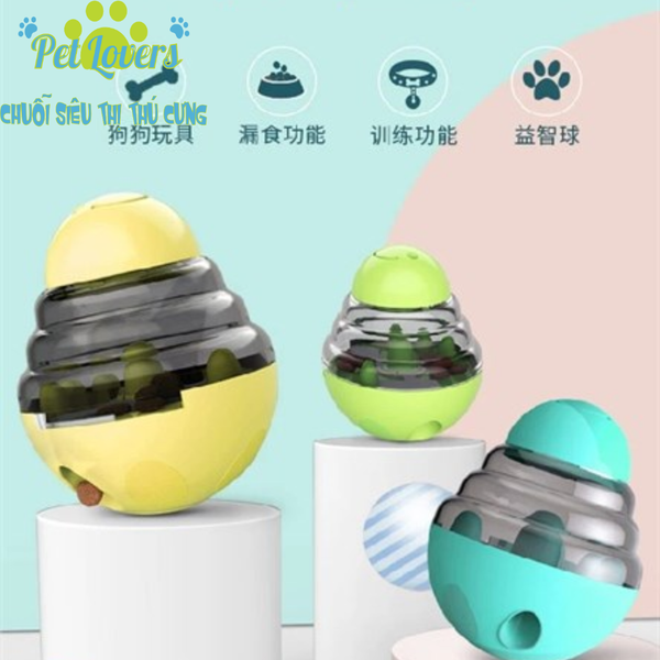 Lật đật đồ chơi chứa thức ăn lắc rơi cho chó mèo