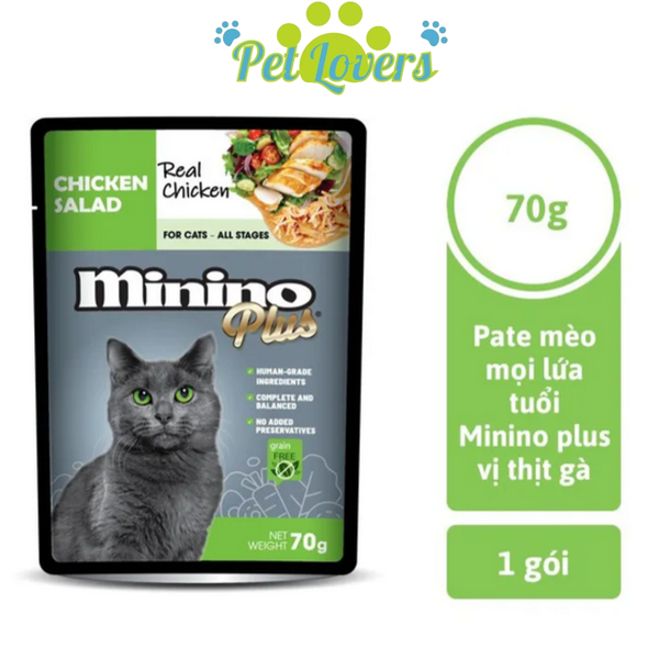Pate Minino cho mèo mix thịt gà 70g