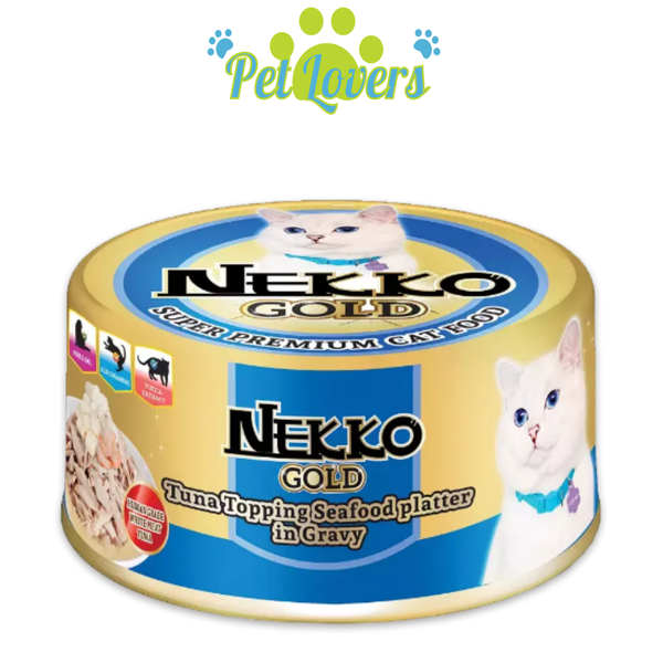 Pate Nekko Gold lon cho mèo cá ngừ mix vị 85g