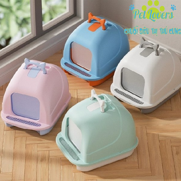 Nhà vệ sinh kín tai mèo phối màu 48*37*37cm