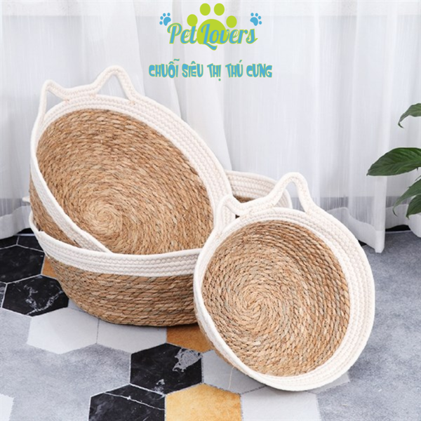 Ổ nằm đan mùa hè có đệm size M 40cm