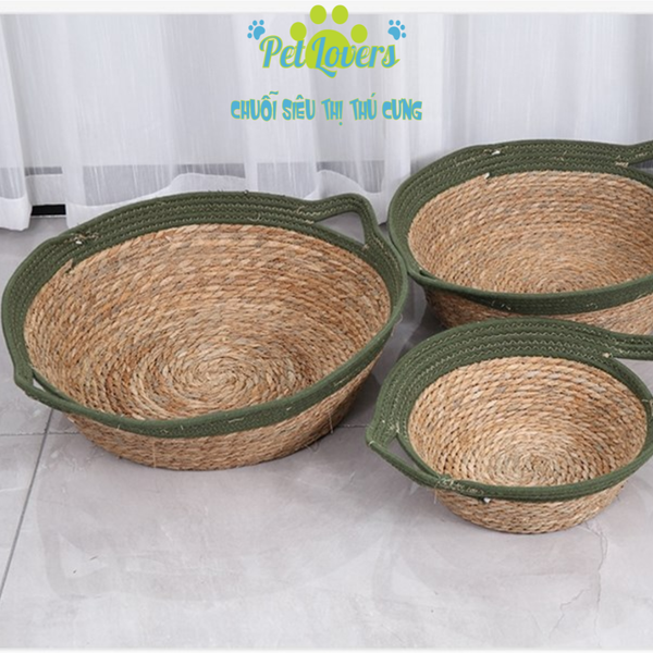 Ổ nằm đan mùa hè có đệm size M 40cm
