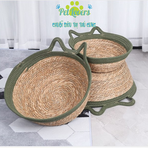 Ổ nằm đan mùa hè có đệm size M 40cm