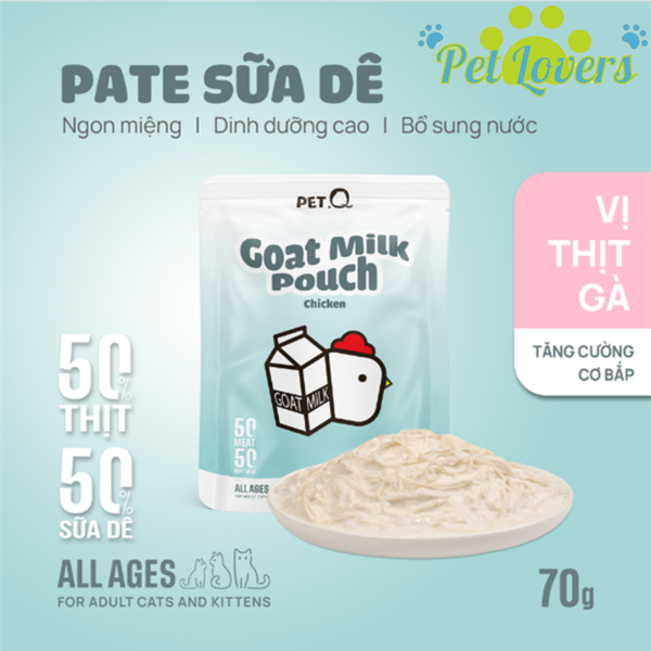Pate PetQ sữa dê cho mèo 70g