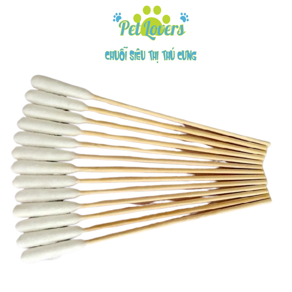 Tăm bông cán dài vệ sinh tai chó mèo (50cây)