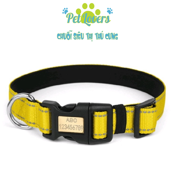 Vòng cổ chó lớn da khuy kim loại