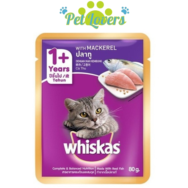 Pate Whiskas cho mèo trưởng thành 80g