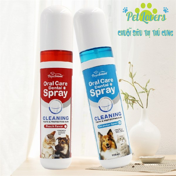 Xịt thơm miệng cho chó mèo 2 mùi 100ml