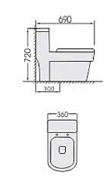 Bồn Cầu Vincy Liền Khối Cao Cấp - V900