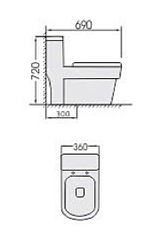 Bồn Cầu Vincy Liền Khối Cao Cấp - V900