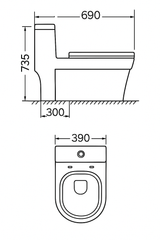 Bồn Cầu Vincy Liền Khối - V996