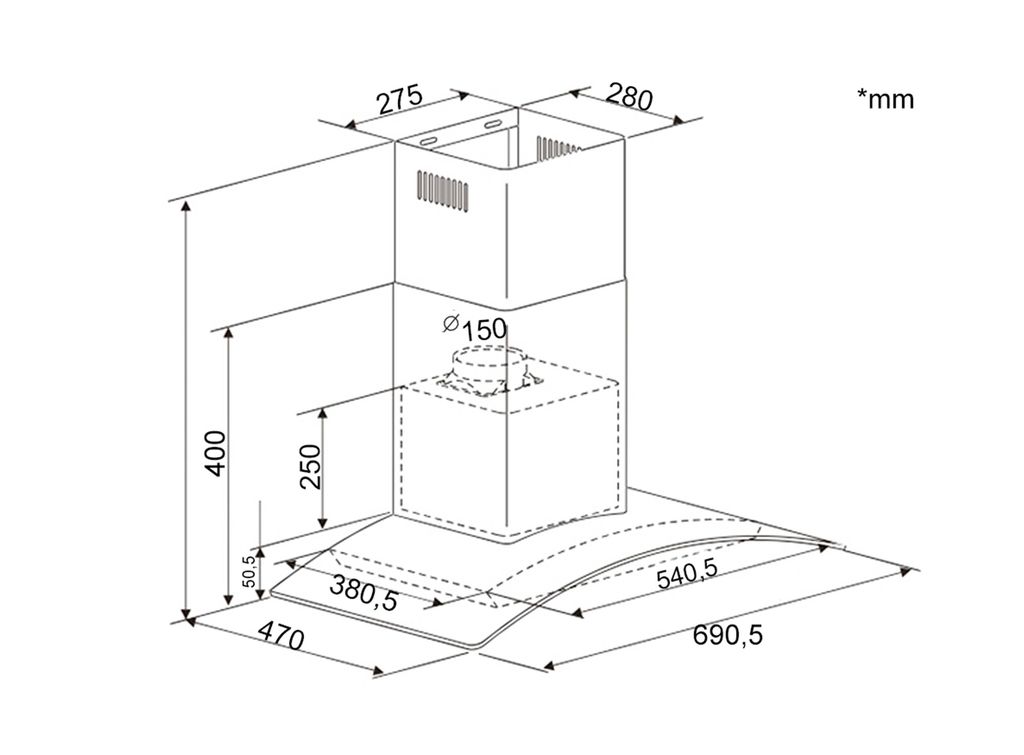 Máy Hút Mùi Bếp Việt - Dann DA70LS