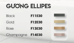 Gương GLS Ellipes Viền Nhôm Màu Đen GLS-F11E30