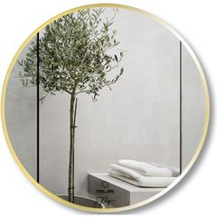 Gương GLS Tròn Viền Nhôm Màu Vàng Gold GLS-F12C80