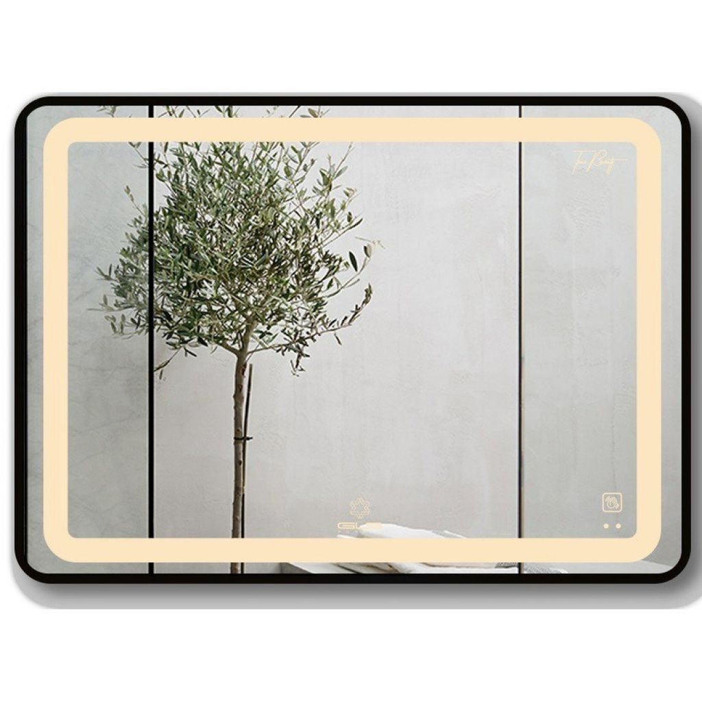 Gương GLS Led Chữ Nhật (landscape) Viền Nhôm Đen GLS-Q21R65