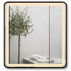 Gương GLS Led Hình Vuông Viền Nhôm Đen GLS-Q21S25