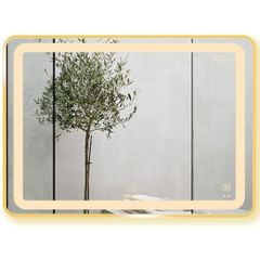 Gương GLS Led Chữ Nhật (landscape) Viền Nhôm Vàng Gold GLS-Q22R65