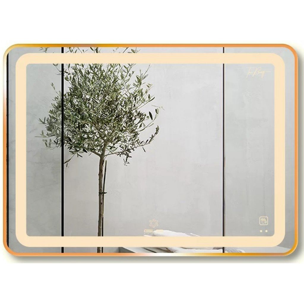 Gương GLS Led Chữ Nhật (landscape) Viền Nhôm Vàng Rose GLS-Q23R65