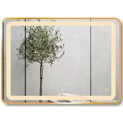 Gương GLS Led Chữ Nhật (landscape) Viền Nhôm Vàng Rose GLS-Q23R65