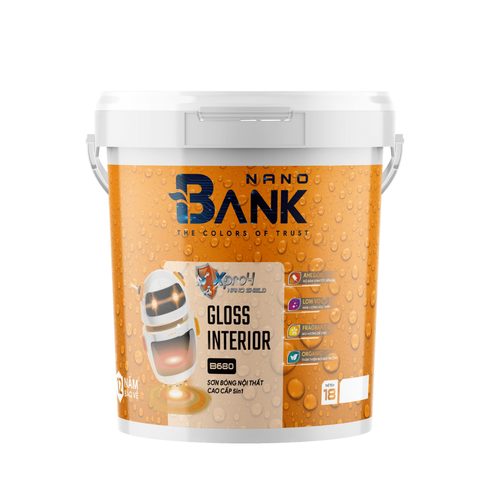 Sơn BANKNANO bóng nội thất cao cấp 5 in 1- B680
