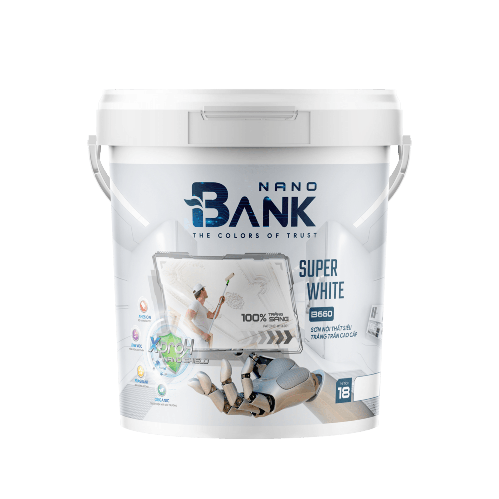 Sơn BANKNANO nội thất siêu trắng trần cao cấp- B660