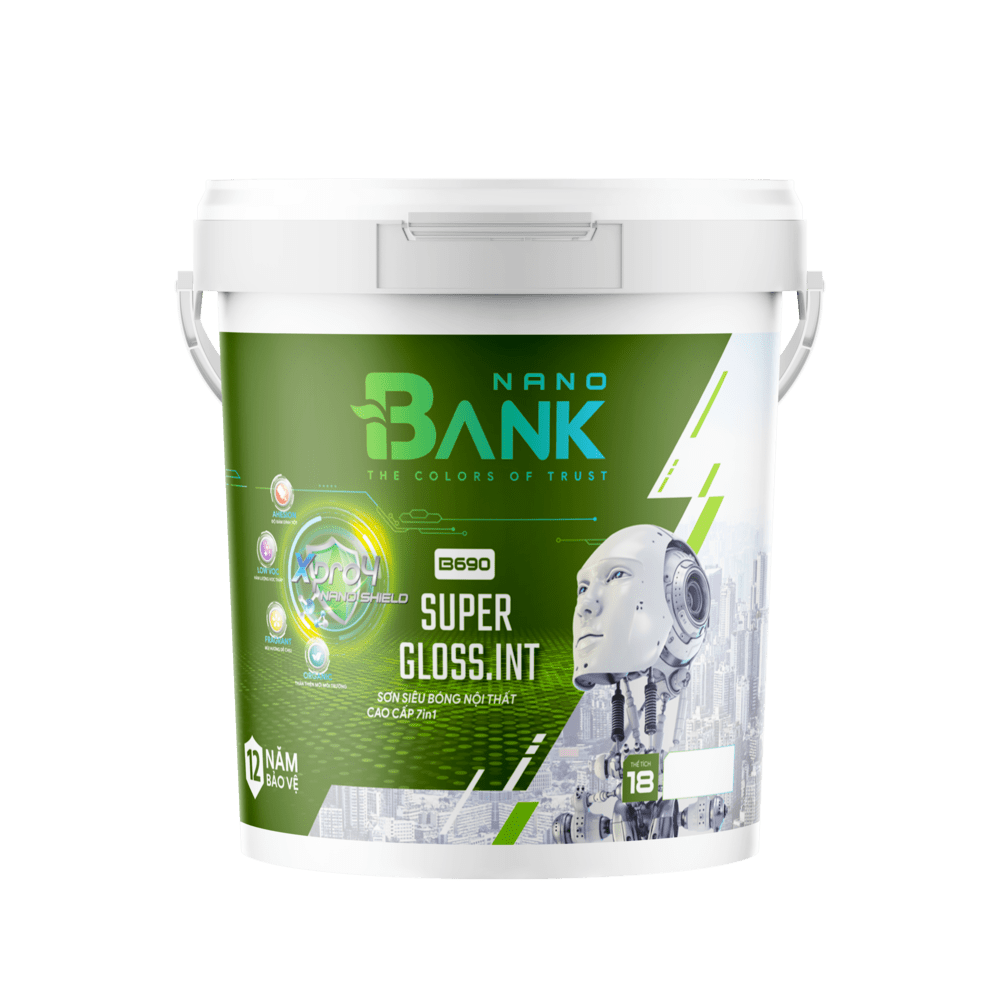 Sơn BANKNANO siêu bóng nội thất cao cấp 7in1- B690