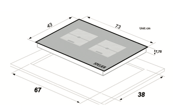 Bếp Từ SPELIER Đôi SPE-IC 1188EG