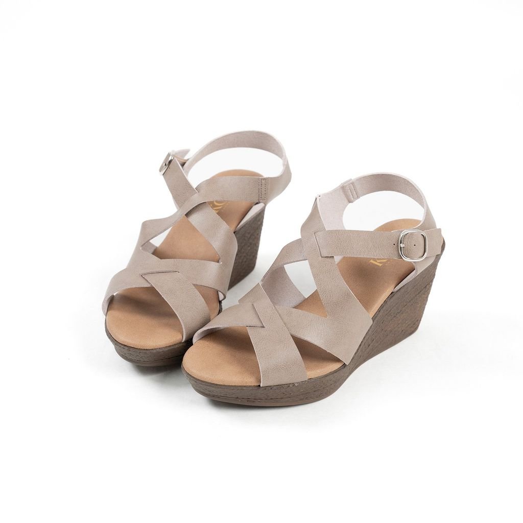 Sandal đế xuồng quai chéo 8cm Kosu K-25M18