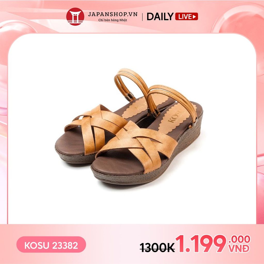 Sandal đế xuồng 2 Way 5cm Kosu KS-23382