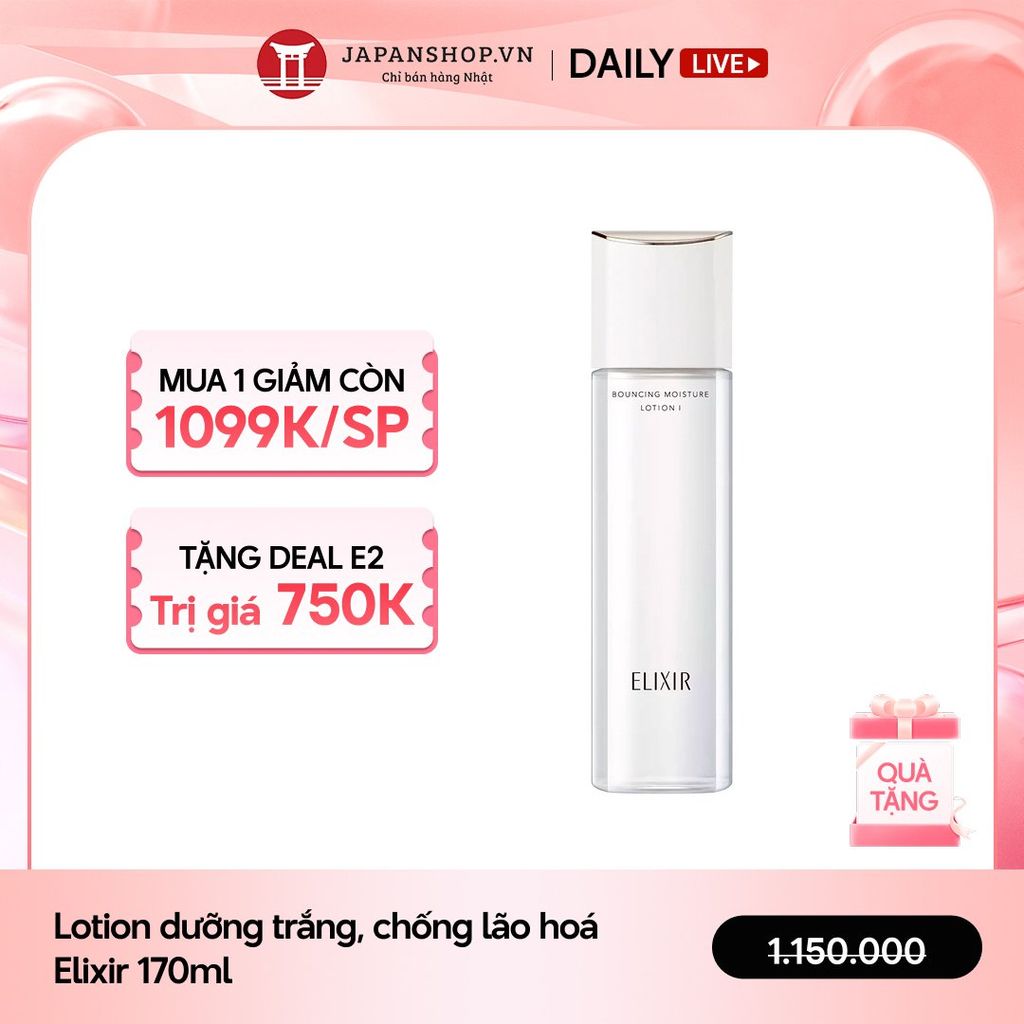 Lotion dưỡng trắng, chống lão hoá Elixir 170ml